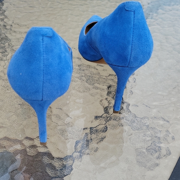 Banana Republic Bright Cobalt Blue Suede Pointed-Toe Pumps - Picture 6 of 17